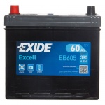 Аккумулятор EXIDE Excell EB605-U 60Ah 390A для plymouth