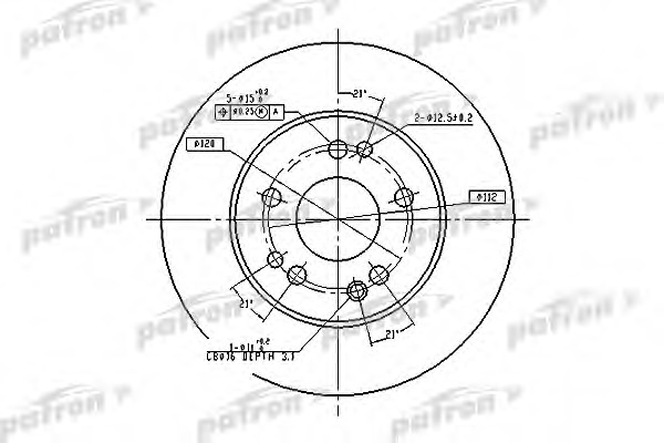 pbd1581 PATRON Тормозной диск