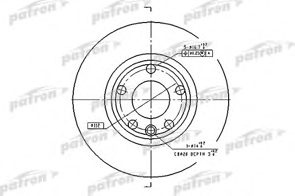 pbd2665 PATRON Тормозной диск