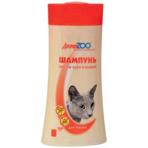 Купить Шампунь Доктор ЗОО  для кошек против блох и клещей 250мл в интернет-магазине Ravta – самая низкая цена