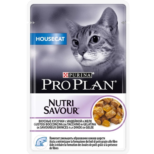 Купить конс. ProPlan Cat HOUSECAT 85г (ДОЙПАК), вкусные кус. с индейкой в желе, для домашних кошек 1/26 в интернет-магазине Ravta – самая низкая цена