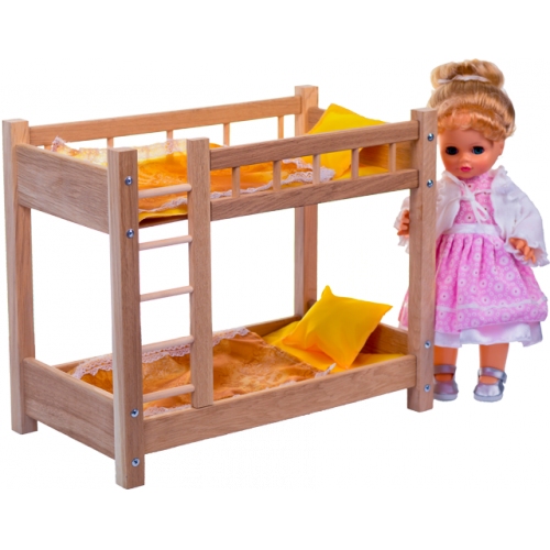 Купить Ясюкевич. Кроватка для кукол "Маленькая соня" (дерево) (2-х ярусная) (50*28*42см) в интернет-магазине Ravta – самая низкая цена