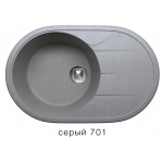 Кварцевая мойка для кухни Толеро R-116 (серый, цвет №701)  полигран
