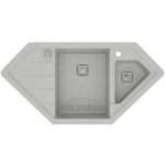 Кварцевая мойка для кухни Толеро R-114 (серый металлик, цвет №001)  полигран