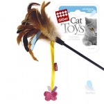 Игрушка GiGwi для кошек Дразнилка с бабочкой. Натуральные некрашеные перья