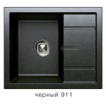 Кварцевая мойка для кухни Толеро R-107 (черный, цвет №911)  полигран