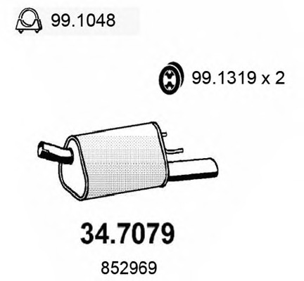 34.7079 ASSO Глушитель выхлопных газов конечный