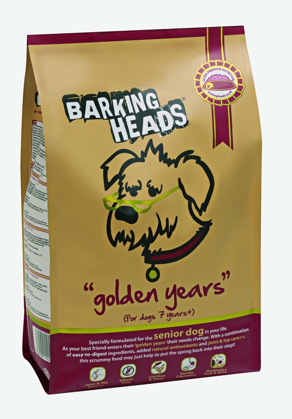 Корм Barking Heads для Собак старше 7 лет с курицей и рисом "Золотые ...