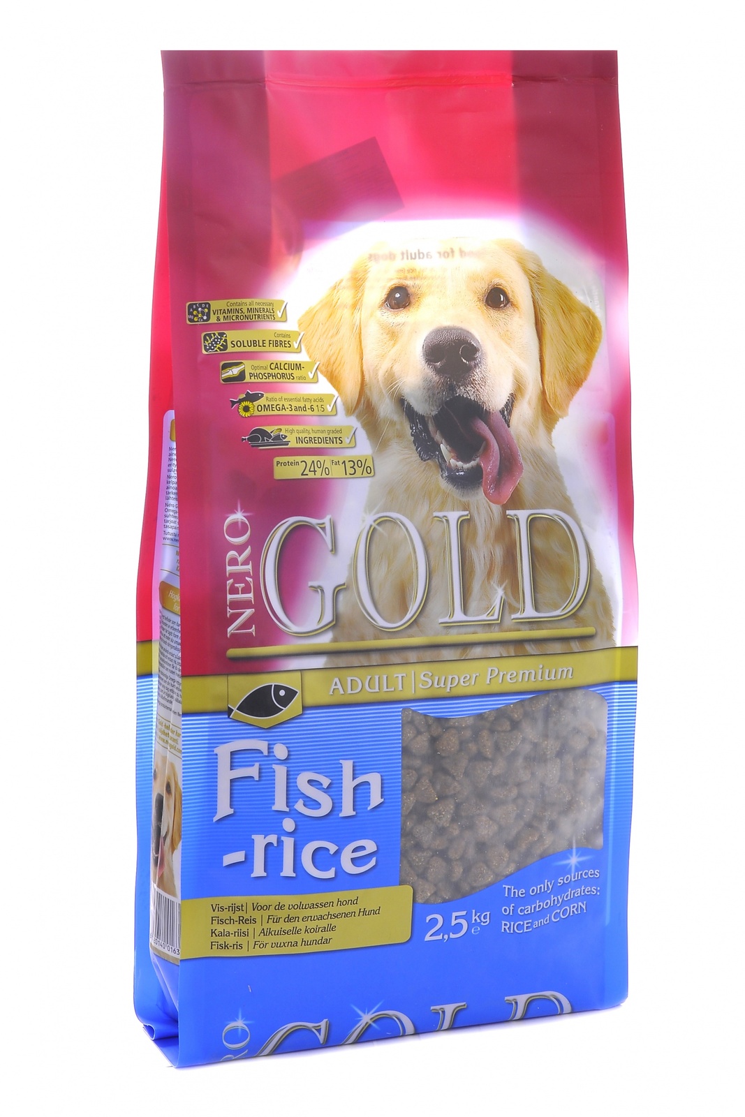 NERO GOLD super premium Для Взрослых собак: Рыбный коктейль, рис и овощи (Fish&Rice 24/13) 12кг от Ravta NERO GOLD super premium Для Взрослых собак: Рыбный коктейль, рис и овощи (Fish&Rice 24/13) 12кг от Ravta