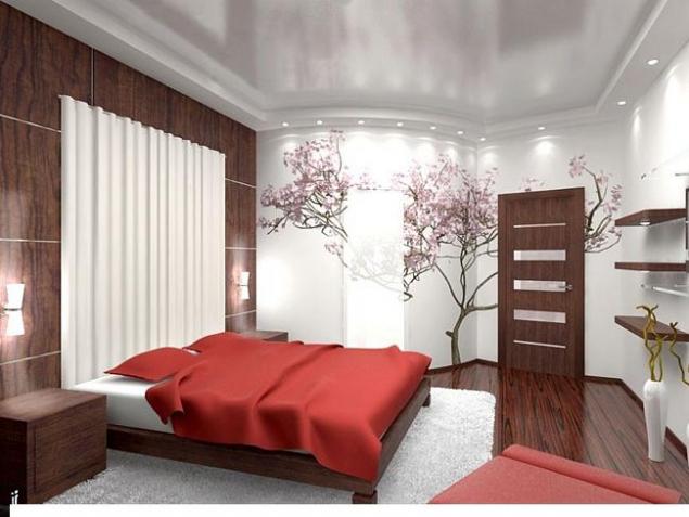 Дизайн спальни в японском стиле 2022. Цветовые решения
