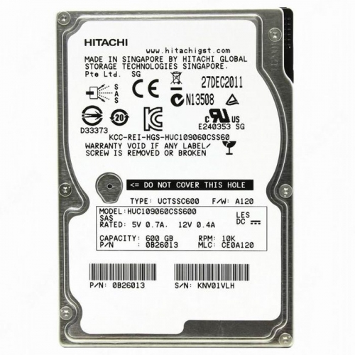 Купить Жесткий диск SAS2.5" 600GB 10000RPM 64MB C10K900 0B26013 HITACHI в интернет-магазине Ravta – самая низкая цена