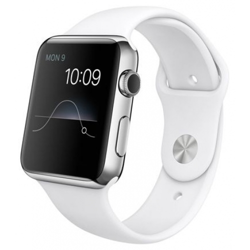 Купить Умные часы Apple Watch 42mm Stainless Steel Case with Sport Band White (MJ3V2) в интернет-магазине Ravta – самая низкая цена