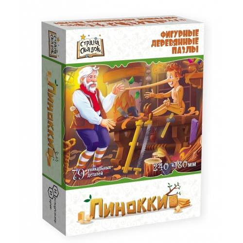 Купить Страна сказок Фигурный деревянный пазл "Пиноккио" арт.8383 в интернет-магазине Ravta – самая низкая цена