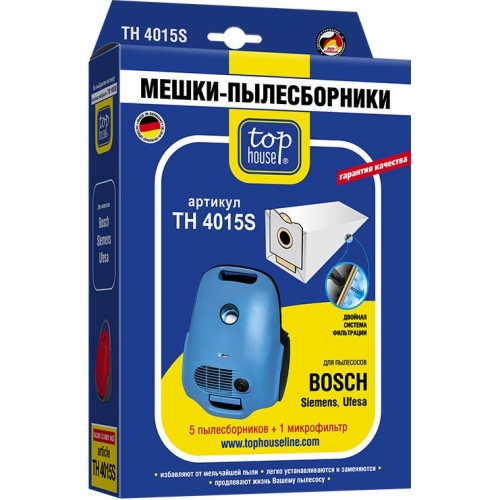 Купить Мешки-пылесборникиTOP HOUSE TH 4015 S (5шт+1 микрофильтр) в интернет-магазине Ravta – самая низкая цена