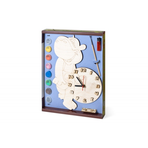 Купить Часы с циферблатом под роспись "Бегемот" с красками арт.ДНИ 115 /20 в интернет-магазине Ravta – самая низкая цена