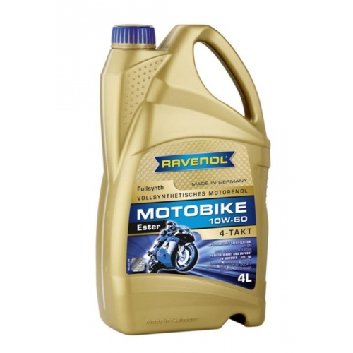 Купить Моторное масло RAVENOL Motobike 4-T Ester SAE 10W-60 (4л) new в интернет-магазине Ravta – самая низкая цена