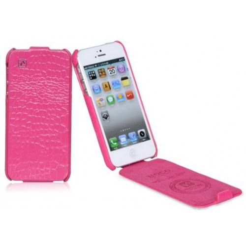 Купить Чехол HOCO Bright Crocodile leather case для iPhone 5, имитация кожи крокодила (розовый) в интернет-магазине Ravta – самая низкая цена