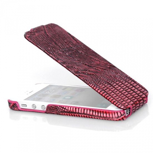 Купить Чехол Borofone Lizard flip leather case для iPhone 5, имитация кожи ящерицы (розовый) в интернет-магазине Ravta – самая низкая цена