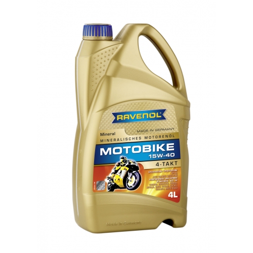 Купить Моторное масло RAVENOL Motobike 4-T Mineral 15W-40 (4л) в интернет-магазине Ravta – самая низкая цена