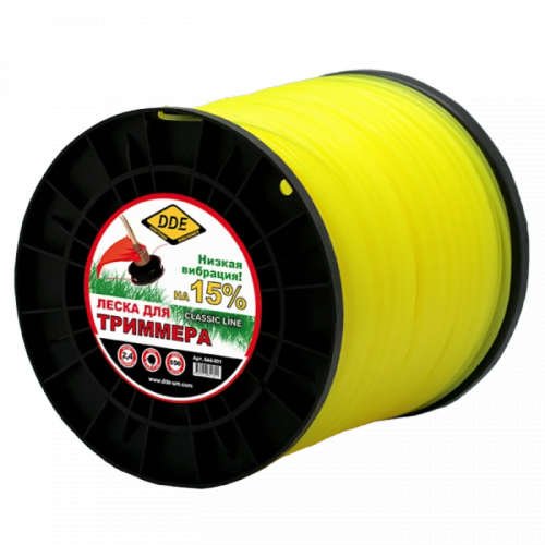 Купить Корд триммерный на катушке DDE "Classic line" (круг) 2,4 мм х 856 м, желтый в интернет-магазине Ravta – самая низкая цена
