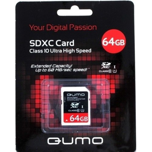 Купить Карта памяти Qumo SDXC 64GB Class 10 UHS-1 в интернет-магазине Ravta – самая низкая цена