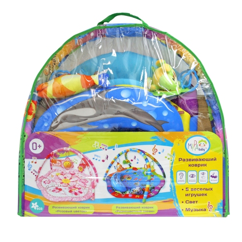Купить Развивающий коврик Mapa baby "Разноцветный океан" (4 игрушки, с дугами) 85*85*45 см. в интернет-магазине Ravta – самая низкая цена