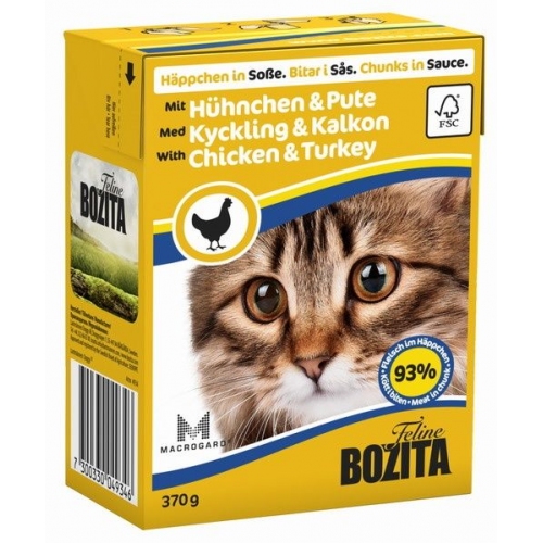 Купить Bozita super premium Кусочки в СОУСЕ для кошек с курицей и индейкой (Chicken&Turkey) 0,37кг в интернет-магазине Ravta – самая низкая цена