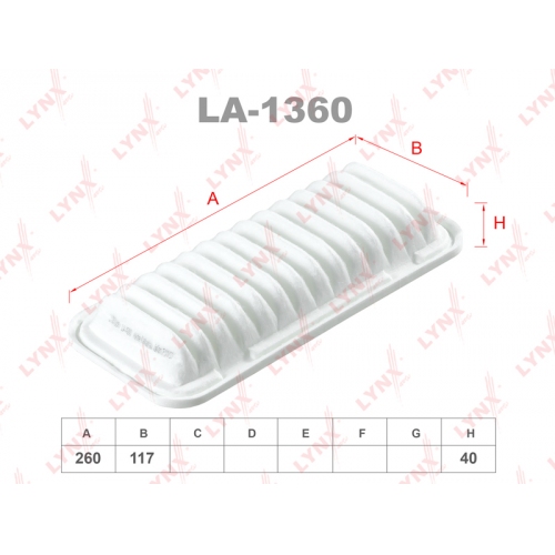 Купить Фильтр воздушный LYNXauto LA-1360 в интернет-магазине Ravta – самая низкая цена