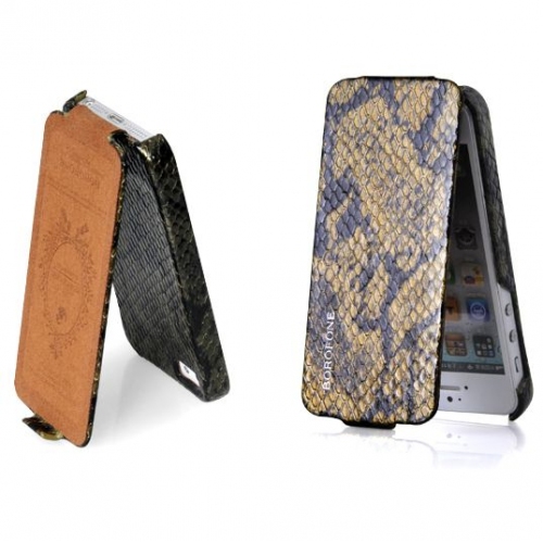 Купить Чехол Borofone Explorer leather case для iPhone 5, имитация кожи змеи (оливковый) в интернет-магазине Ravta – самая низкая цена