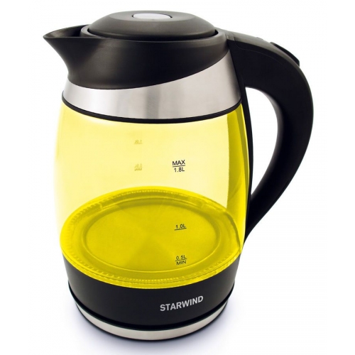 Купить Чайник STARWIND SKG 2215 желтый/черный 1.8л. 2200Вт (стекло) в интернет-магазине Ravta – самая низкая цена