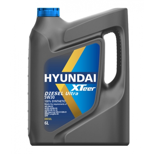 Купить Моторное масло HYUNDAI XTeer Diesel Ultra SAE 5W-30 (6л) в интернет-магазине Ravta – самая низкая цена