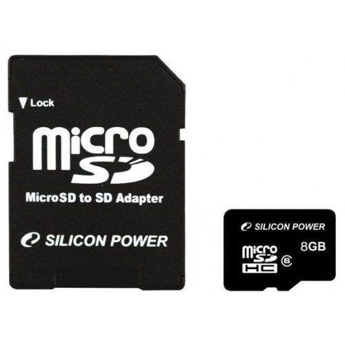 Купить Флеш карта microSDHC 8Gb Class6 Silicon Power SP008GBSTH006V10-SP + adapter в интернет-магазине Ravta – самая низкая цена