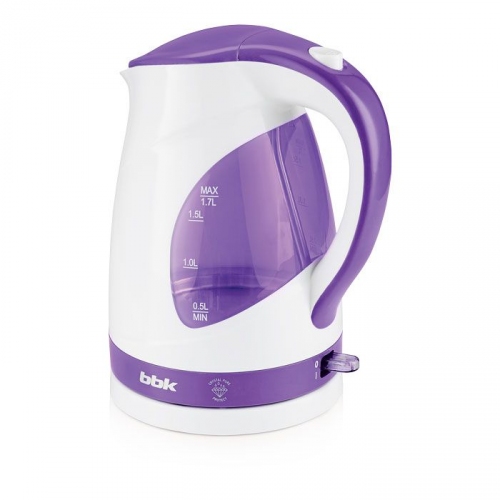 Купить Чайник BBK EK-1700P белый/фиолет, пластик, об.1,7л, 2200Вт. в интернет-магазине Ravta – самая низкая цена