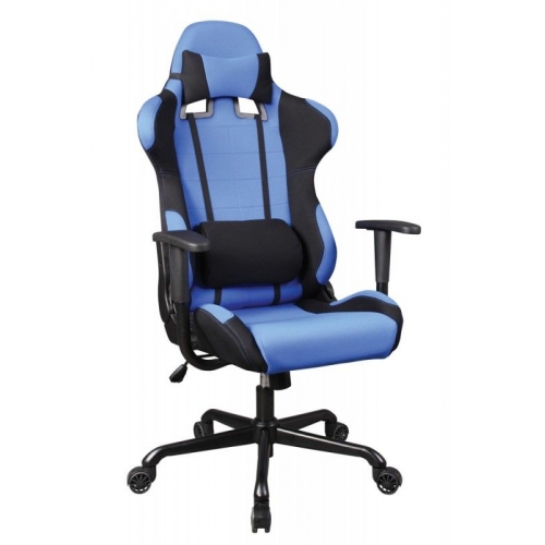 Купить Кресло руководителя Бюрократ 771/Blue+bl синий ткань черный вставки (2 накладные подушки) в интернет-магазине Ravta – самая низкая цена