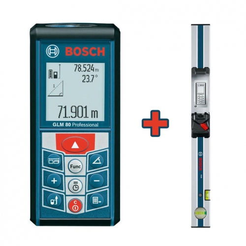 Купить Дальномер лазерный BOSCH GLM 80 + уровень R60 (0,05-80м, точн.1.5мм/80м, 0,74 кг) в интернет-магазине Ravta – самая низкая цена