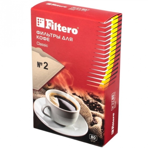 Купить Фильтры для кофе Filtero №2/80 коричневые в интернет-магазине Ravta – самая низкая цена