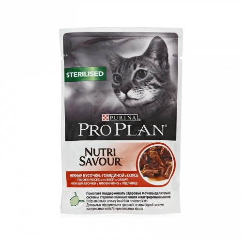 Купить Консервы ProPlan NutriSaver пауч для стерилизованных кошек, говядина 85г в интернет-магазине Ravta – самая низкая цена
