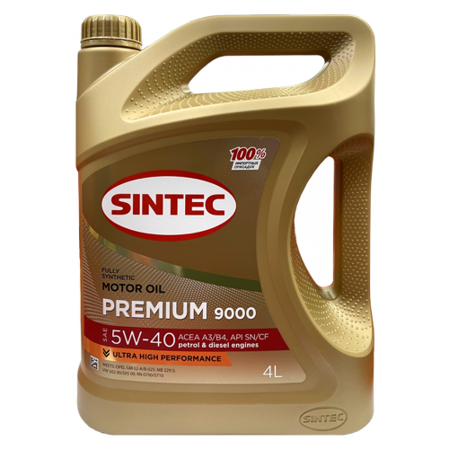 Купить Sintec Масло Premium 9000 5W40 A3/B4 SN/SF 4л в интернет-магазине Ravta – самая низкая цена