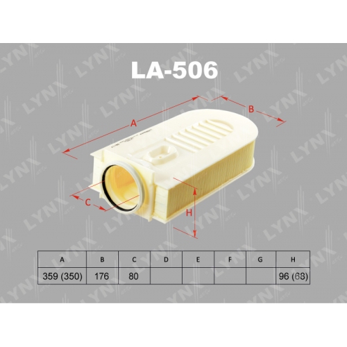 Купить Фильтр воздушный LYNXauto LA-506 в интернет-магазине Ravta – самая низкая цена