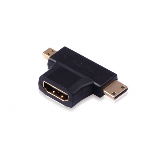 Купить Адаптер-переходник Greenconnect GC-CVM409 (HDMI на mini HDMI - micro HDMI, 19F / 19M / 19M) в интернет-магазине Ravta – самая низкая цена