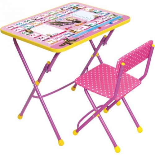 Купить Nika. Комплект КУ1/3 "Азбука3.Маша и Медведь" Стол+стул мягкий (розовый) в интернет-магазине Ravta – самая низкая цена