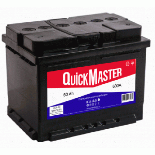 Купить Аккумулятор автомобильный QUICK MASTER PR 6СТ-60 L (L)-(1) 600A 242*175*190 в интернет-магазине Ravta – самая низкая цена