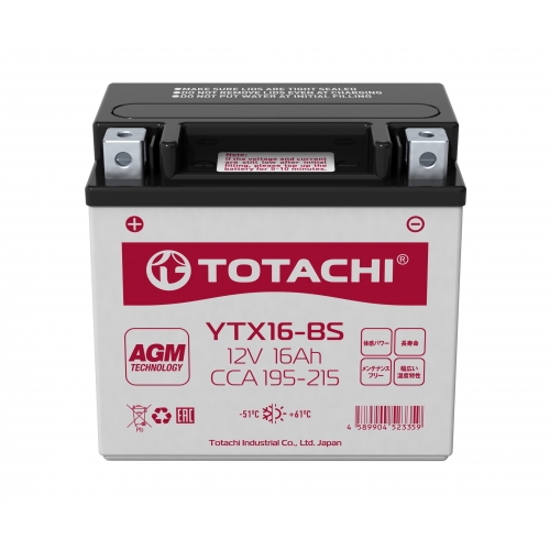 Купить АКБ TOTACHI MOTO YTX16-BS 16 а/ч R AGM в интернет-магазине Ravta – самая низкая цена