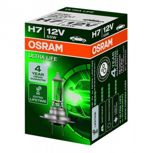Купить Лампа OSRAM 64210ULT-01B H7 12V 55W PX26d (UltraLife) (блистер 1 шт.) в интернет-магазине Ravta – самая низкая цена