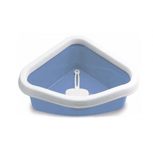 Купить Туалет угловой Stefanplast Sprint Corner, с рамкой и совочком, голубой, 40*56*14см в интернет-магазине Ravta – самая низкая цена
