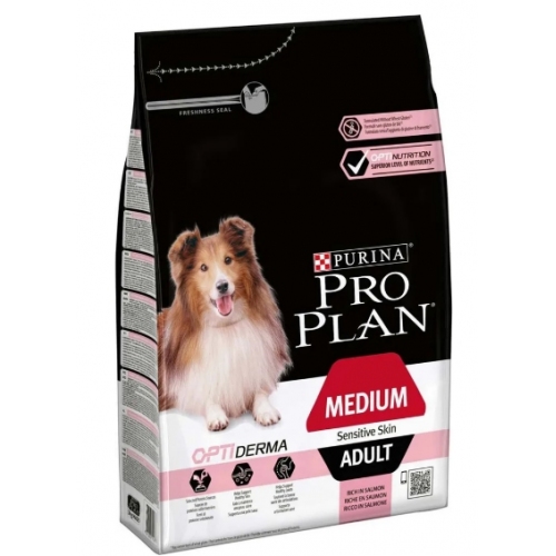 Купить ProPlan Dog ADULT MEDIUM Sensitive skin,лосось/рис 3кг. для взрослых собак средних пород. 1/4/24 в интернет-магазине Ravta – самая низкая цена