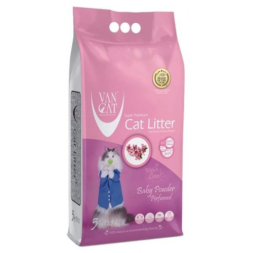 Купить VAN CAT BABY POWDER  5кг Наполнитель комкующийся для кошачьего туалета с ароматом детской присыпки в интернет-магазине Ravta – самая низкая цена