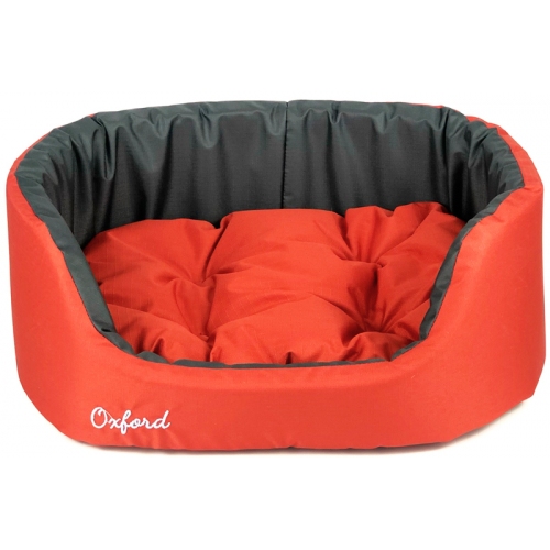 Купить Лежанка «Oxford», №1 с подушкой, двухсторонняя, овальная, 43*30*16см красный/серый  758211 в интернет-магазине Ravta – самая низкая цена