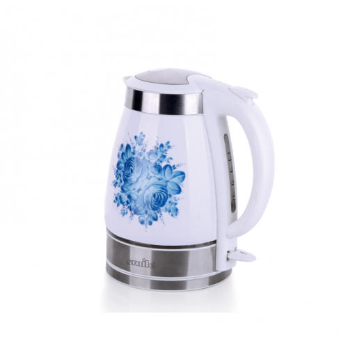 Купить Чайник керамический SMILE WK-5127_голубой цветок, об.1,7л в интернет-магазине Ravta – самая низкая цена