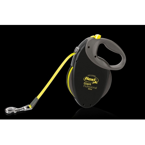 Купить Рулетка FLEXI "GIANT PROFESSIONAL"  L ремень желт.цвета, 10 м, до 50 кг, черная с сер.ручкой в интернет-магазине Ravta – самая низкая цена